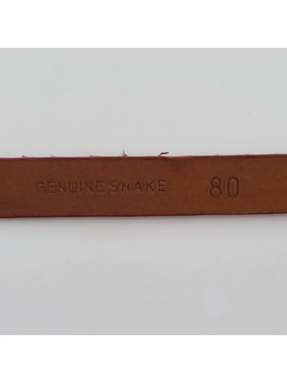 Claudio Orciani Women 80cm Red Genuine Snake Skin Rhinestone Buckle Skinny Belt
